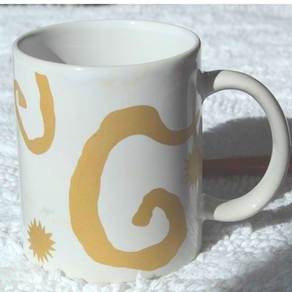 Oscar de la Renta White Gold Swirl Star Mug